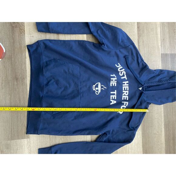 Just Here for the Tea Navy Blue Sweatshirt Hoodie, Size Large - Picture 2 of 5
